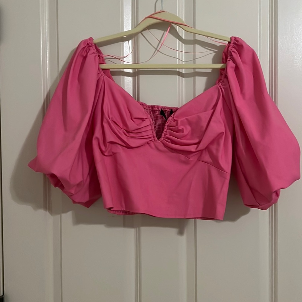 Pink Puff Sleeve Top